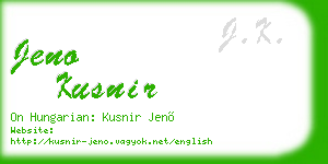 jeno kusnir business card